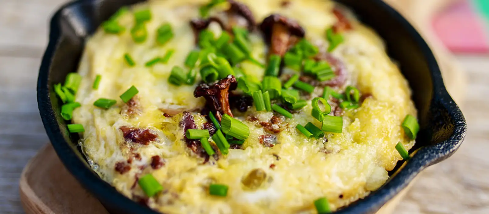 Close up of a simple frittata